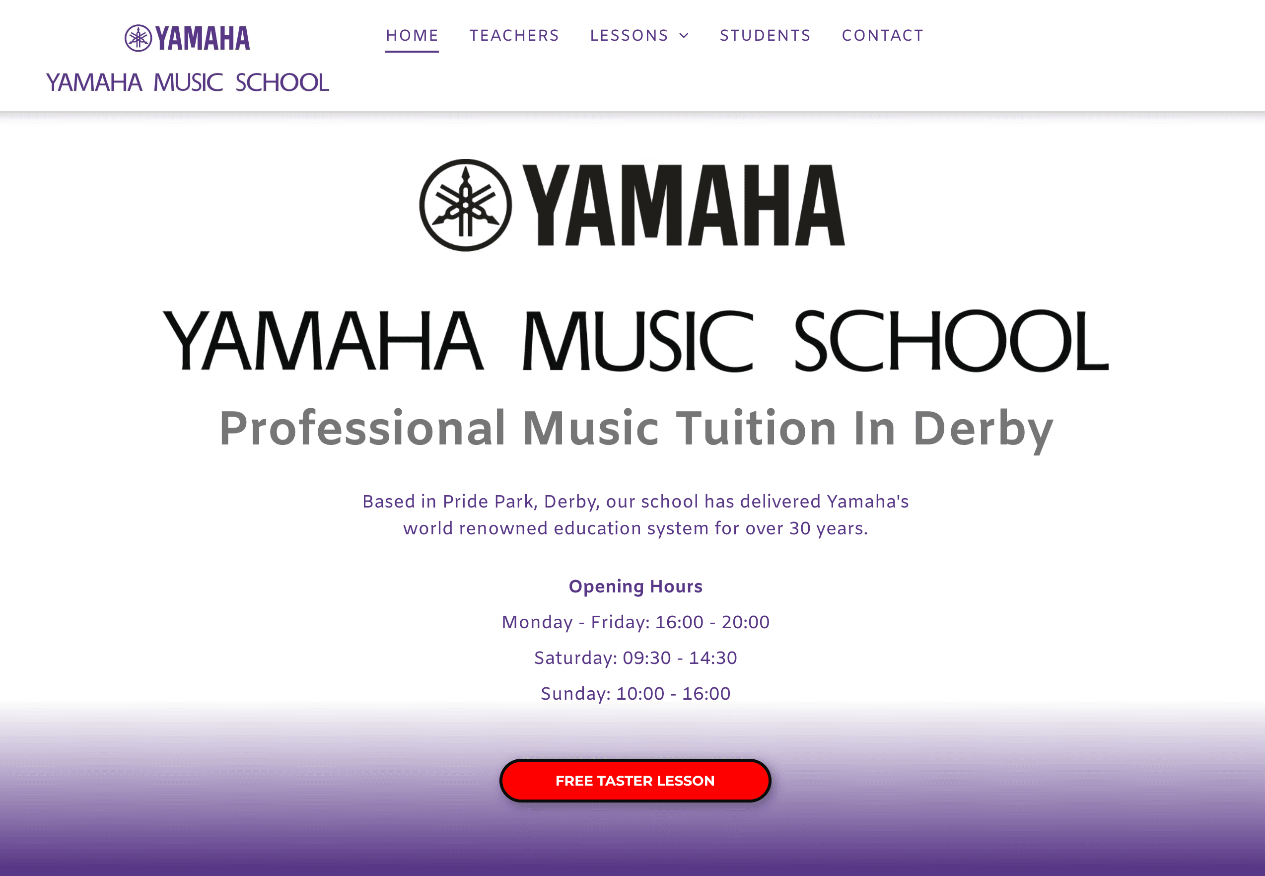 Derby Yamaha Music School homepage